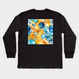 Abstract oil and water mix background Kids Long Sleeve T-Shirt